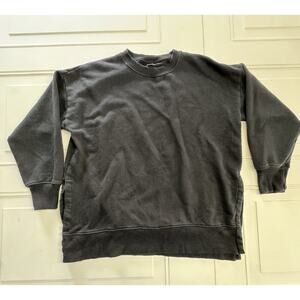 Aerie Crewneck Sweatshirt Womens Size S Charcoal Black Pullover Oversize